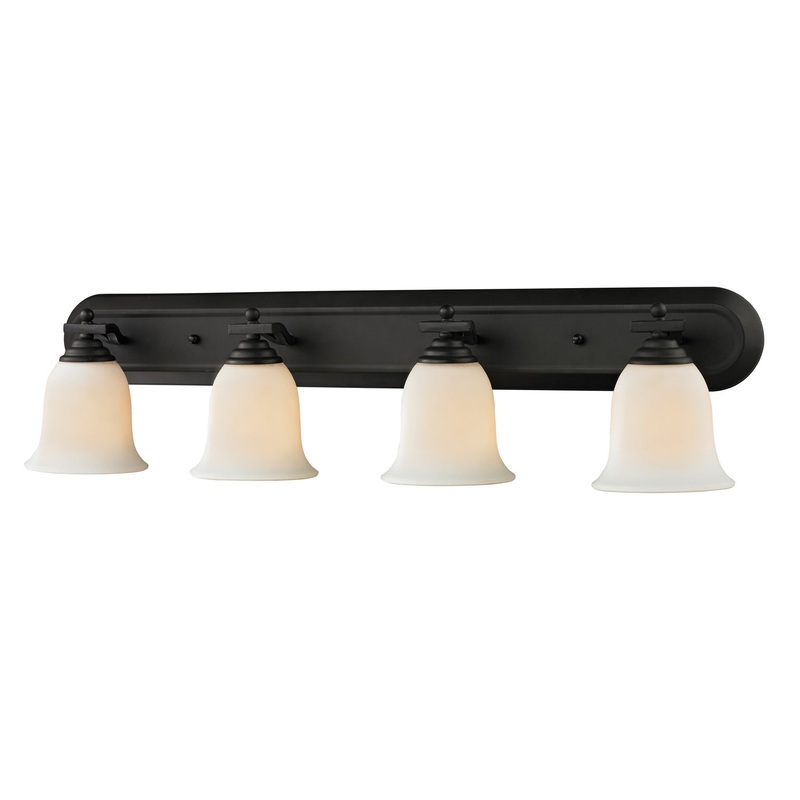 Z-Lite 703-4V-MB Lagoon Four Light Vanity, Matte Black
