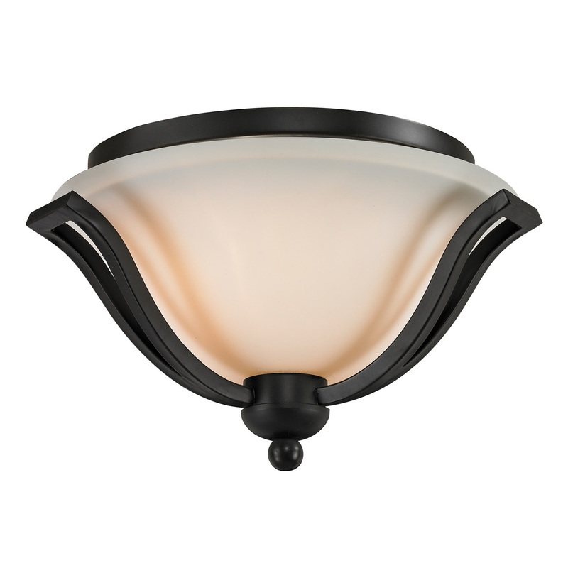 Z-Lite 703F2-MB Lagoon Two Light Flush Mount, Matte Black