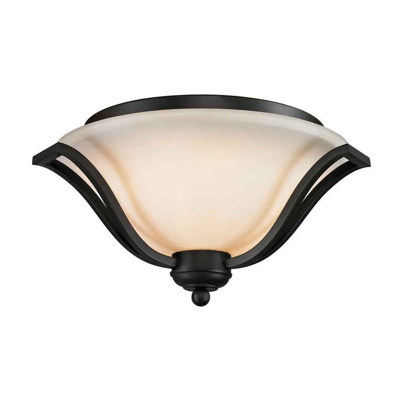 Z-Lite 703F3-MB Lagoon Three Light Flush Mount, Matte Black