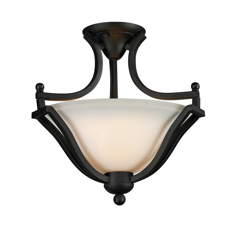 Z-Lite 703SF-MB Lagoon Two Light Semi Flush Mount, Matte Black
