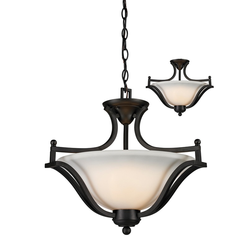 Z-Lite 703SFC-MB Lagoon Three Light Pendant, Matte Black
