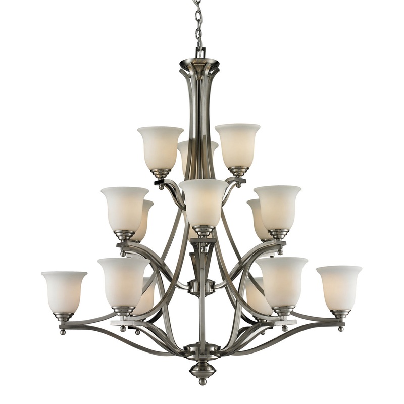 Z-Lite 704-15-BN Lagoon 15 Light Chandelier, Brushed Nickel
