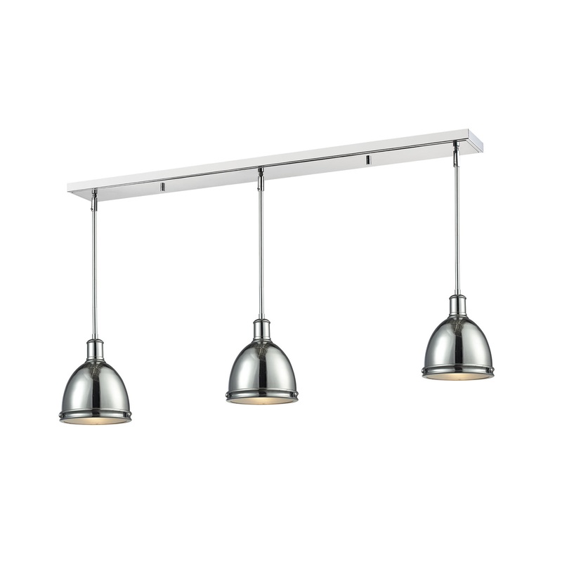 Z-Lite 711MP-3CH Mason Three Light Island Pendant, Chrome