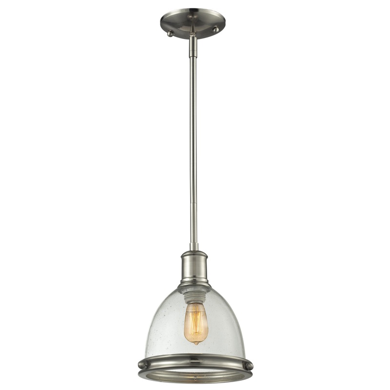 Z-Lite 718MP-BN Mason One Light Mini Pendant, Brushed Nickel