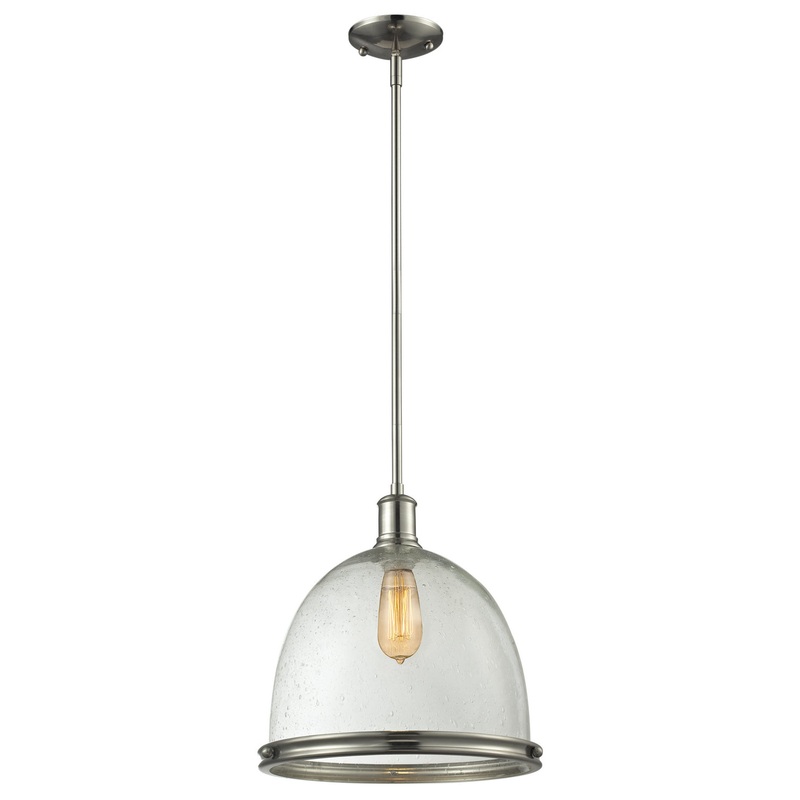 Z-Lite 718P13-BN Mason One Light Pendant, Brushed Nickel
