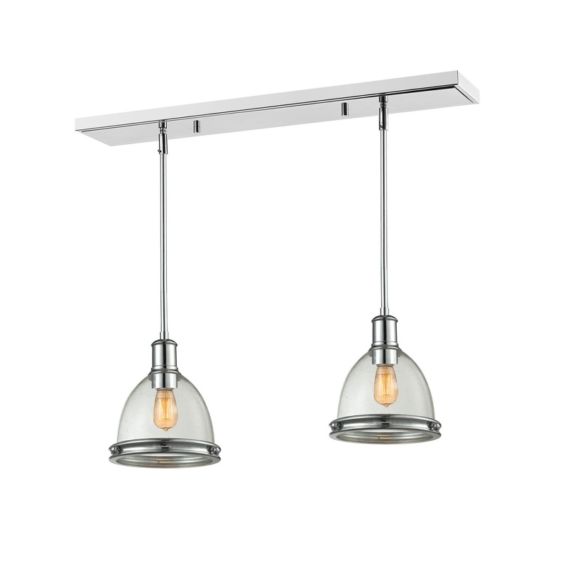 Z-Lite 719MP-2CH Mason Two Light Island Pendant, Chrome