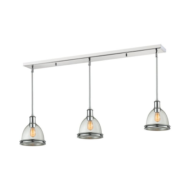Z-Lite 719MP-3CH Mason Three Light Island Pendant, Chrome