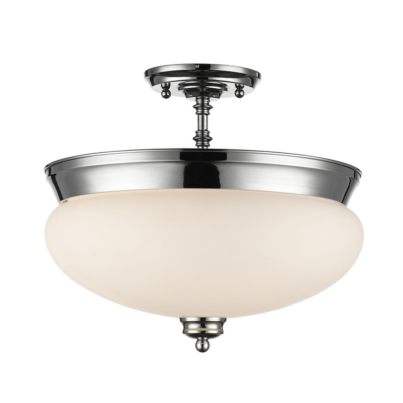 Z-Lite 721SF-CH Amon Three Light Semi Flush Mount, Chrome