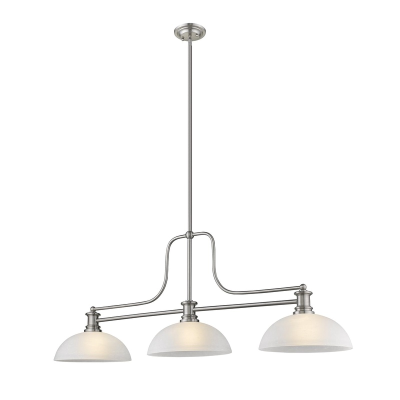 Z-Lite 725-3BN-DWL14 Melange Three Light Chandelier, Brushed Nickel