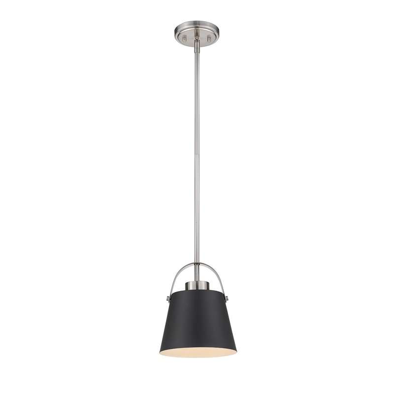Z-Lite 726MP-MB+BN Z-Studio One Light Mini Pendant, Matte Black / Brushed Nickel