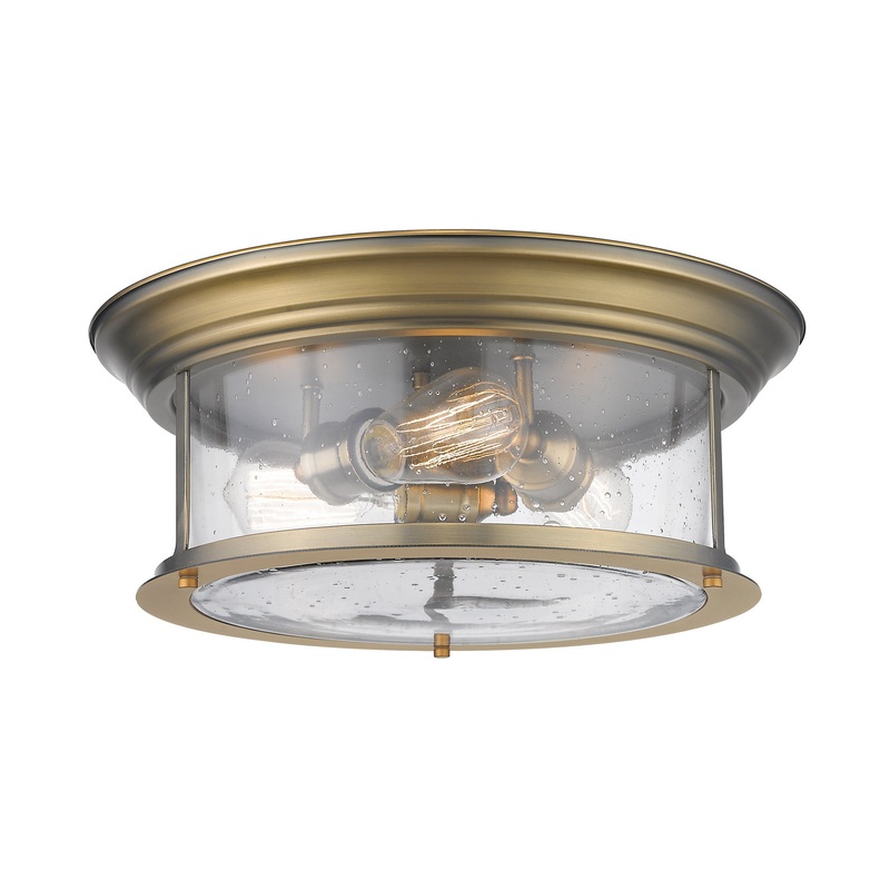 Z-Lite 727F16-HBR Sonna Three Light Flush Mount, Heritage Brass