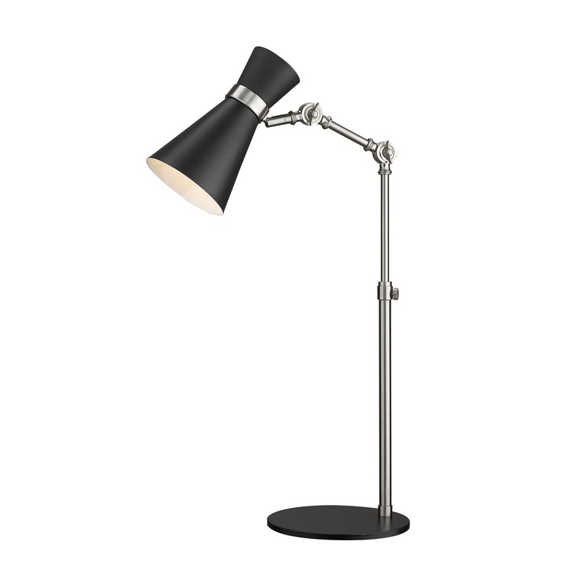 Z-Lite 728TL-MB-BN Soriano One Light Table Lamp, Matte Black / Brushed Nickel