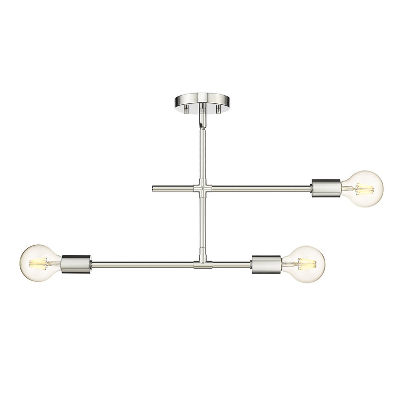 Z-Lite 731-3SF-CH Modernist Three Light Semi Flush Mount, Chrome