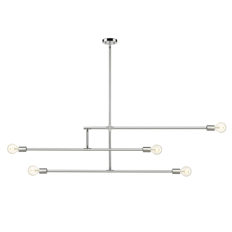 Z-Lite 731-5CH Modernist Five Light Chandelier, Chrome