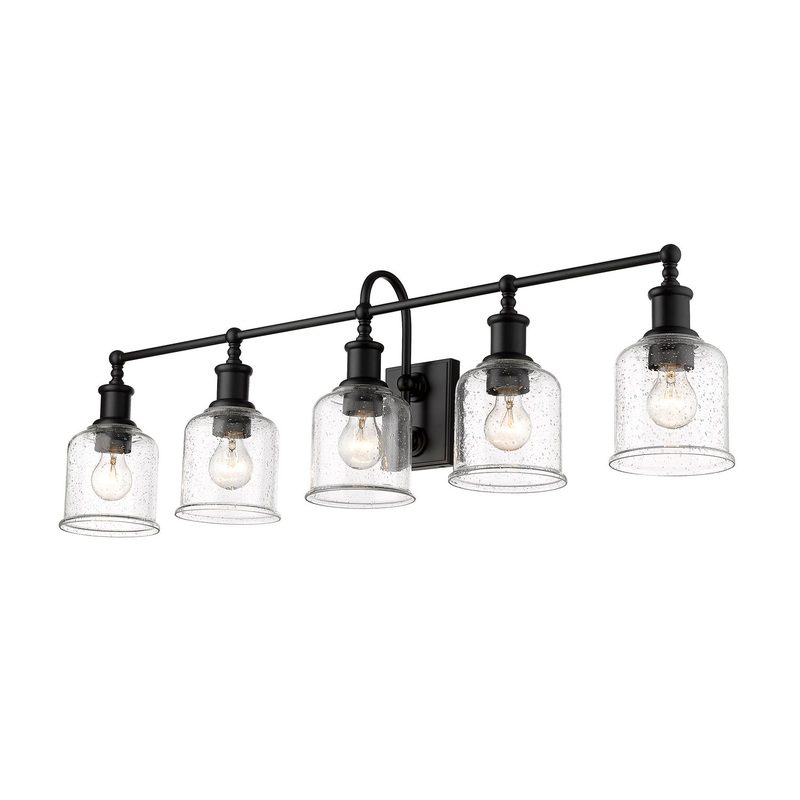 Z-Lite 734-5V-MB Bryant Five Light Vanity, Matte Black