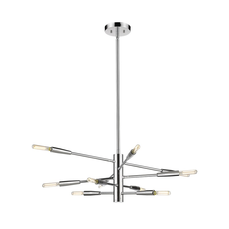 Z-Lite 737-10CH Ascension Ten Light Chandelier, Chrome