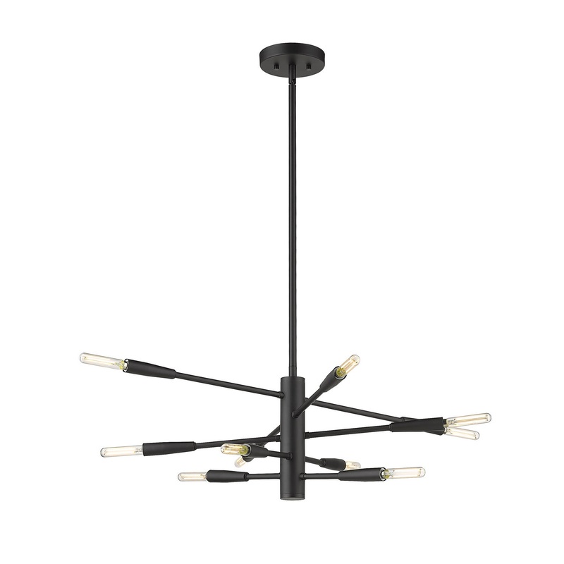 Z-Lite 737-10MB Ascension Ten Light Chandelier, Matte Black