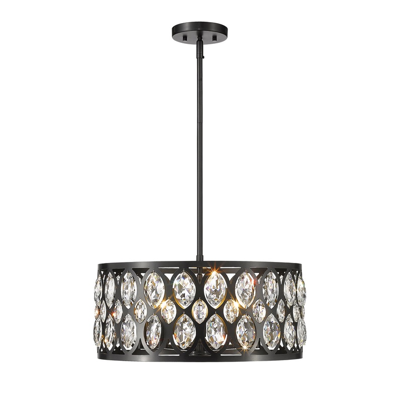 Z-Lite 6010-20MB Dealey Five Light Chandelier, Matte Black