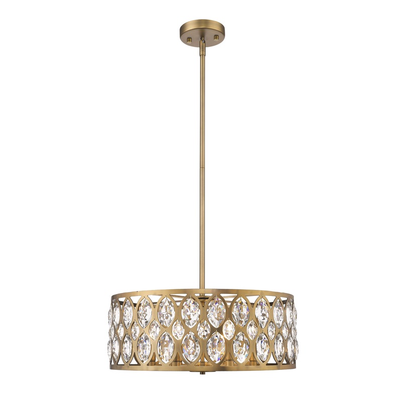 Z-Lite 6010-24HB Dealey Six Light Chandelier, Heirloom Brass