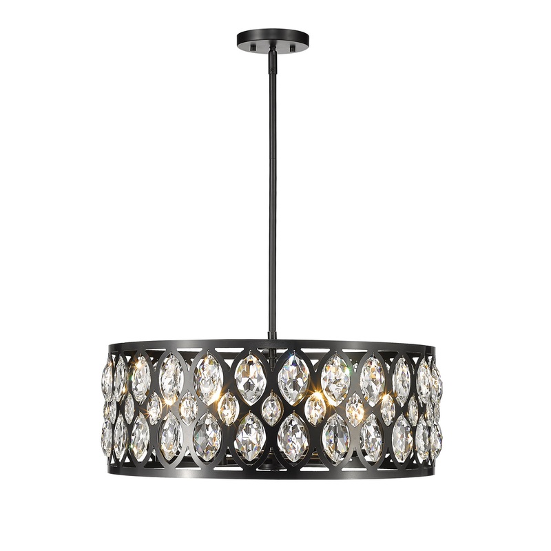 Z-Lite 6010-24MB Dealey Six Light Chandelier, Matte Black
