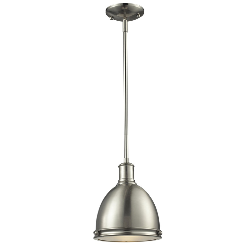 Z-Lite 710MP-BN Mason One Light Mini Pendant, Brushed Nickel