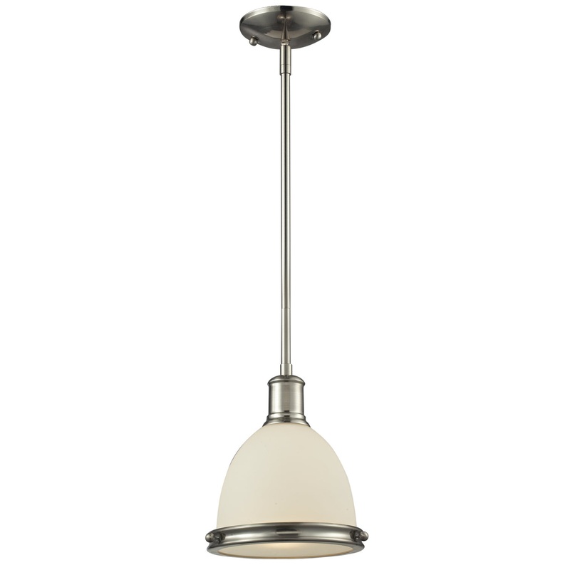 Z-Lite 714MP-BN Mason One Light Mini Pendant, Brushed Nickel
