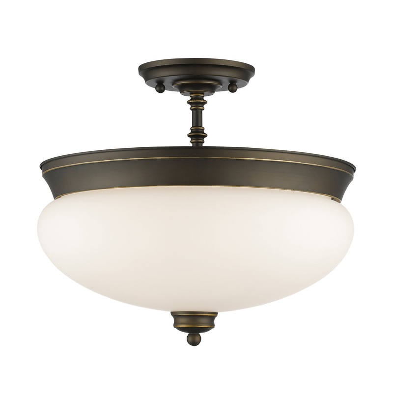Z-Lite 721SF-OB Amon Three Light Semi Flush Mount, Olde Bronze