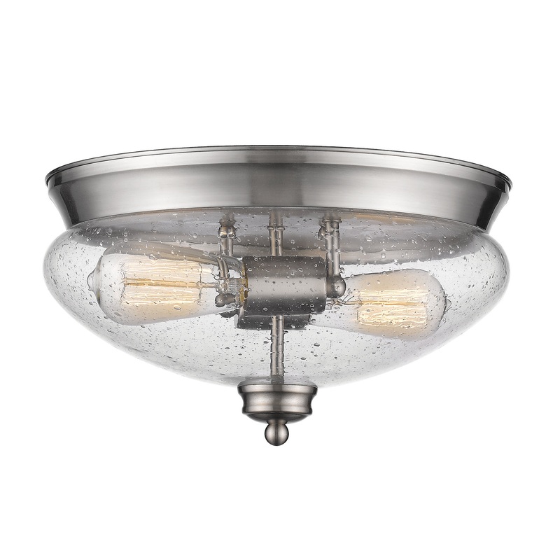 Z-Lite 722F2-BN Amon Two Light Flush Mount, Brushed Nickel