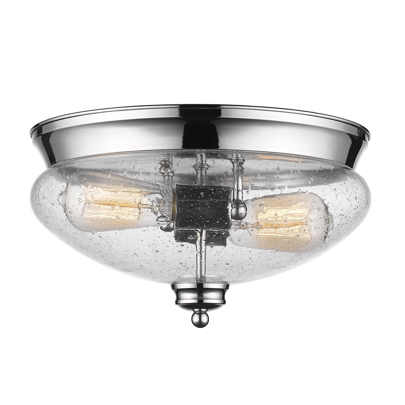 Z-Lite 722F2-CH Amon Two Light Flush Mount, Chrome