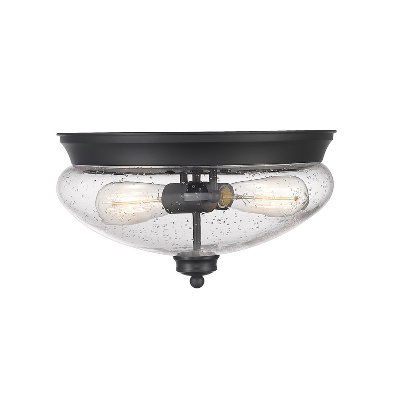 Z-Lite 722F2-MB Amon Two Light Flush Mount, Matte Black