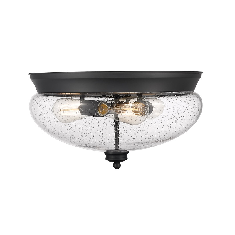 Z-Lite 722F3-MB Amon Three Light Flush Mount, Matte Black