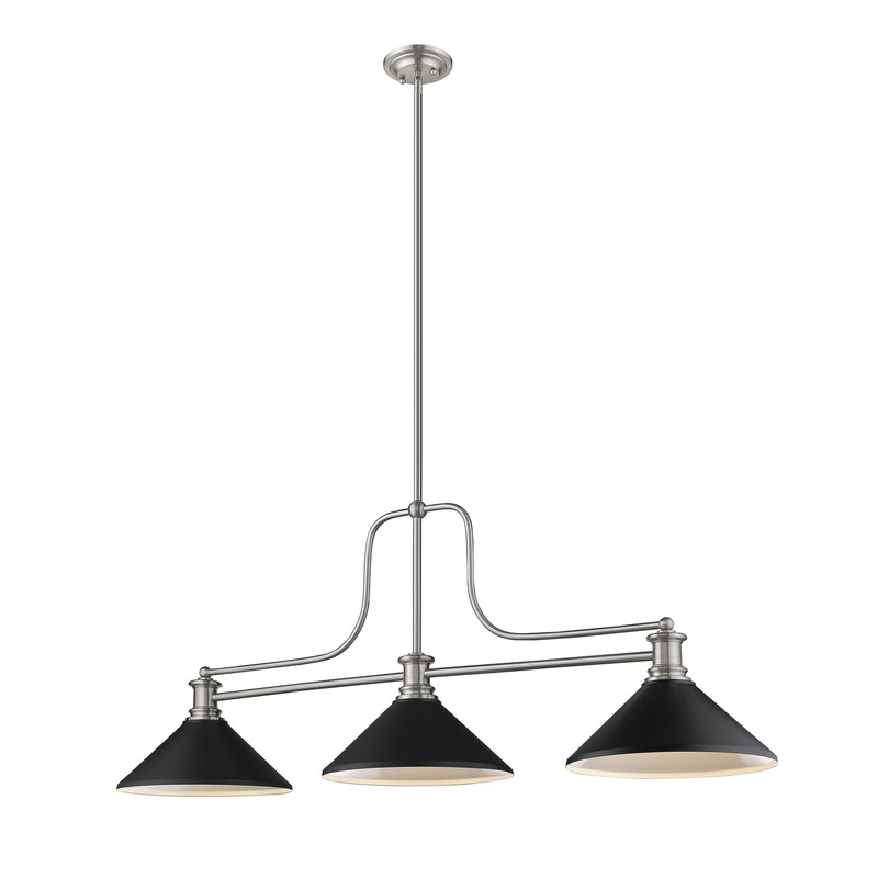 Z-Lite 725-3BN-MMB Melange Three Light Chandelier, Brushed Nickel