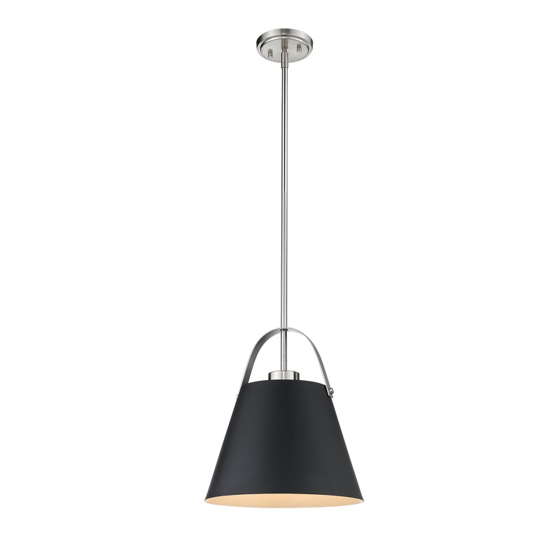 Z-Lite 726P-MB+BN Z-Studio One Light Pendant, Matte Black / Brushed Nickel