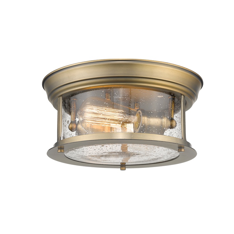 Z-Lite 727F10-HBR Sonna Two Light Flush Mount, Heritage Brass