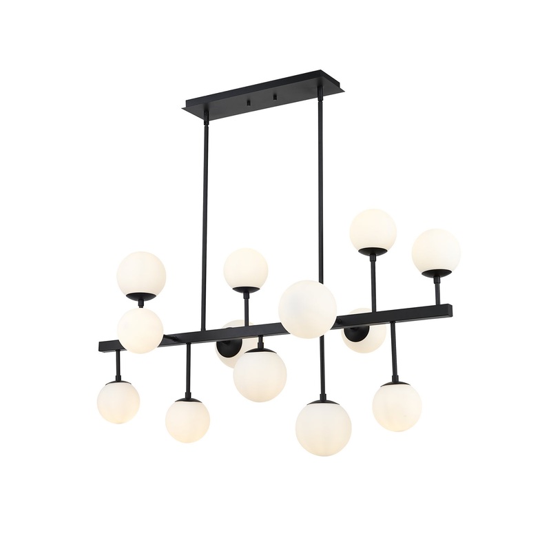 Z-Lite 730-13L-MB Midnetic 13 Light Chandelier, Matte Black
