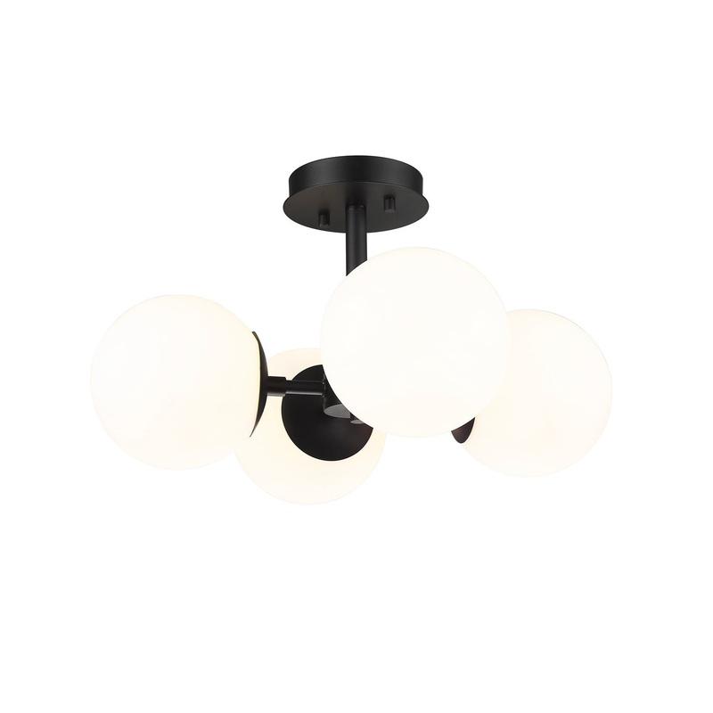 Z-Lite 730SF4-MB Midnetic Four Light Semi Flush Mount, Matte Black
