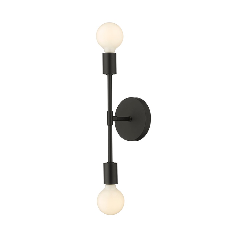 Z-Lite 731-2S-MB Modernist Two Light Wall Sconce, Matte Black