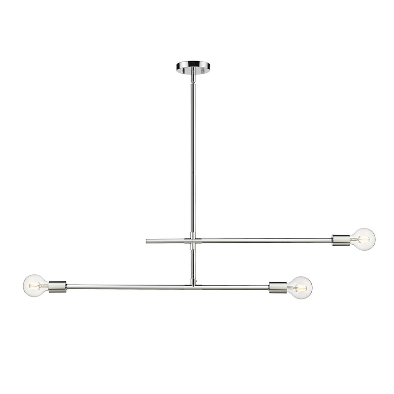Z-Lite 731-3CH Modernist Three Light Chandelier, Chrome