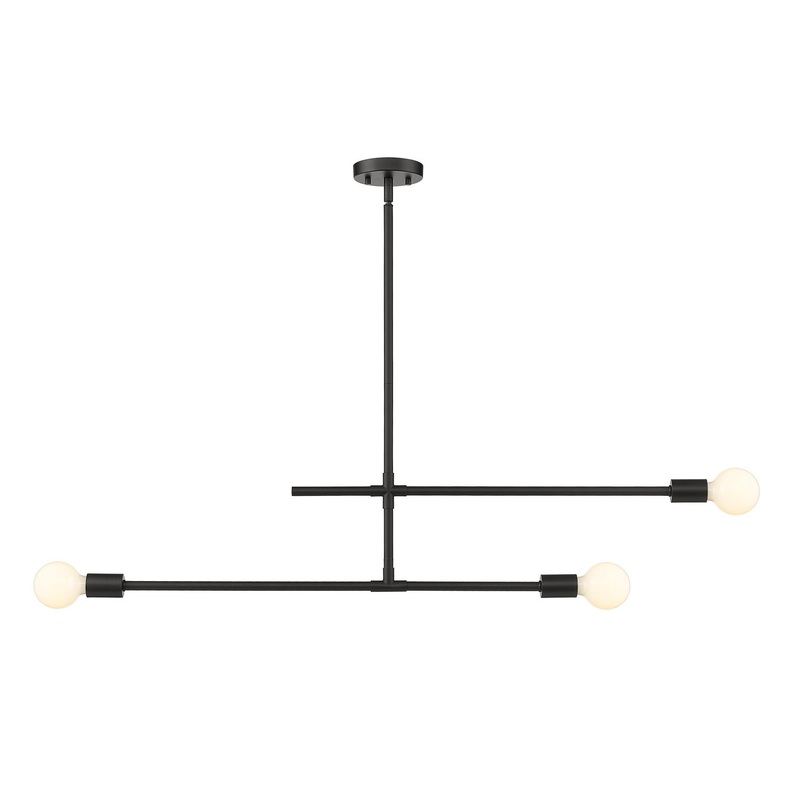Z-Lite 731-3MB Modernist Three Light Chandelier, Matte Black
