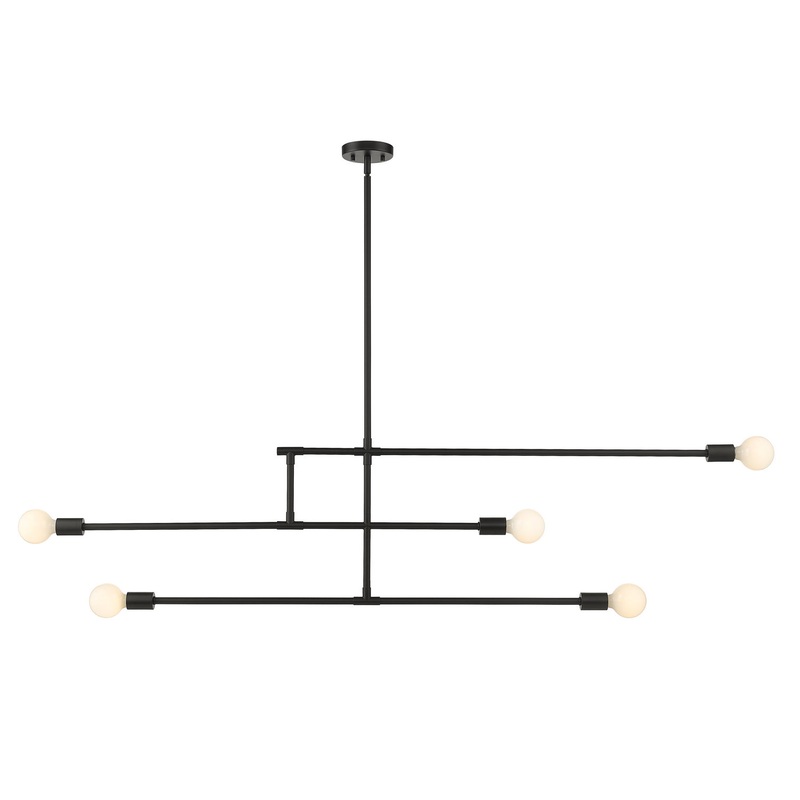 Z-Lite 731-5MB Modernist Five Light Chandelier, Matte Black