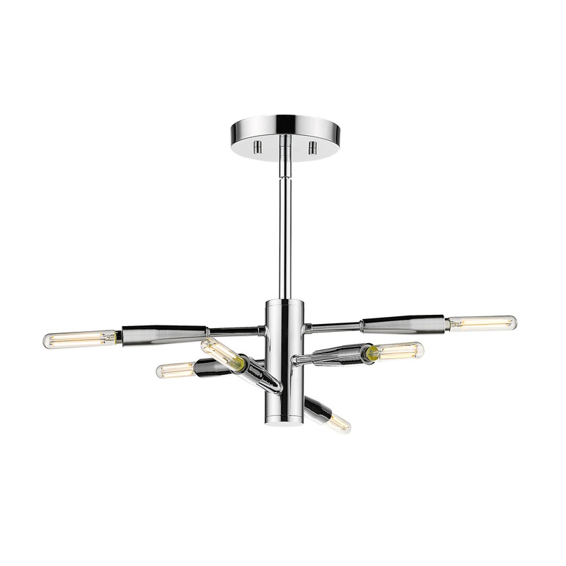 Z-Lite 737SF6-CH Ascension Six Light Semi Flush Mount, Chrome