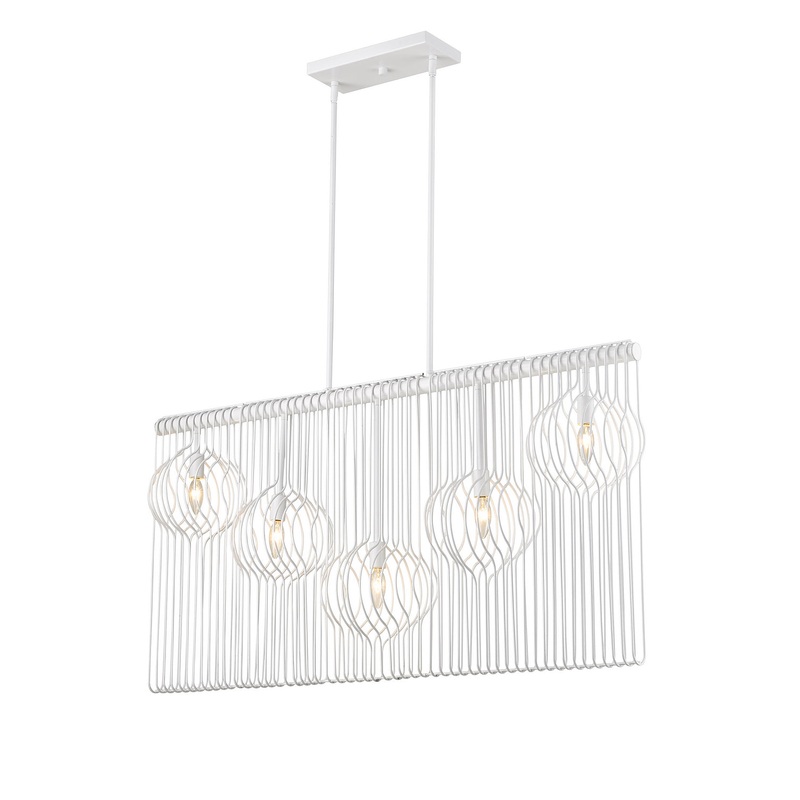Z-Lite 801-5L-WH Contour Five Light Chandelier, White