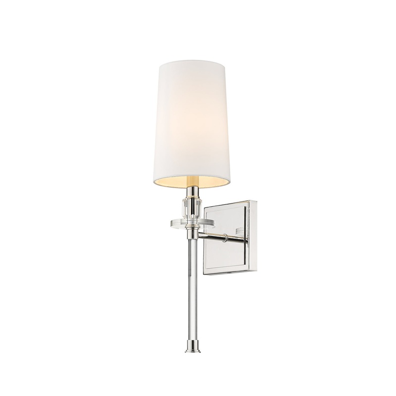 Z-Lite 803-1S-PN Sophia One Light Wall Sconce, Polished Nickel