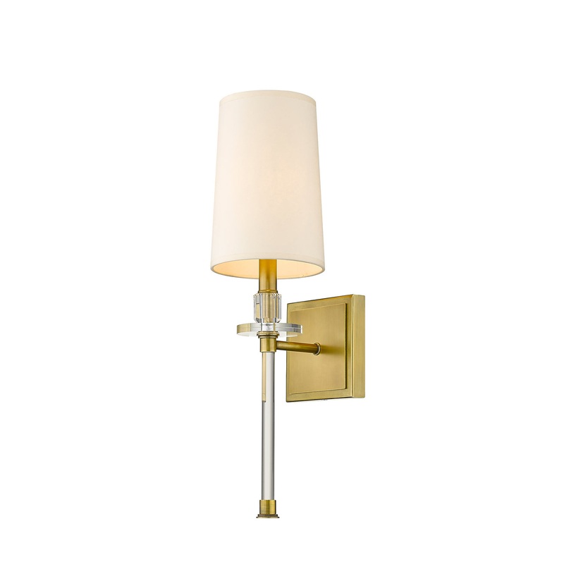 Z-Lite 803-1S-RB Sophia One Light Wall Sconce, Rubbed Brass