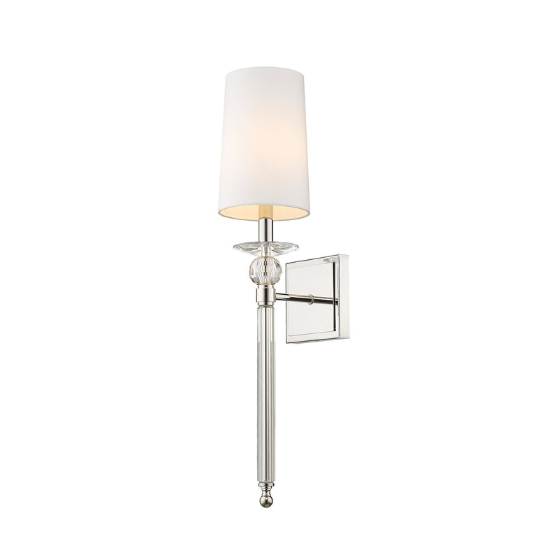 Z-Lite 804-1S-PN Ava One Light Wall Sconce, Polished Nickel