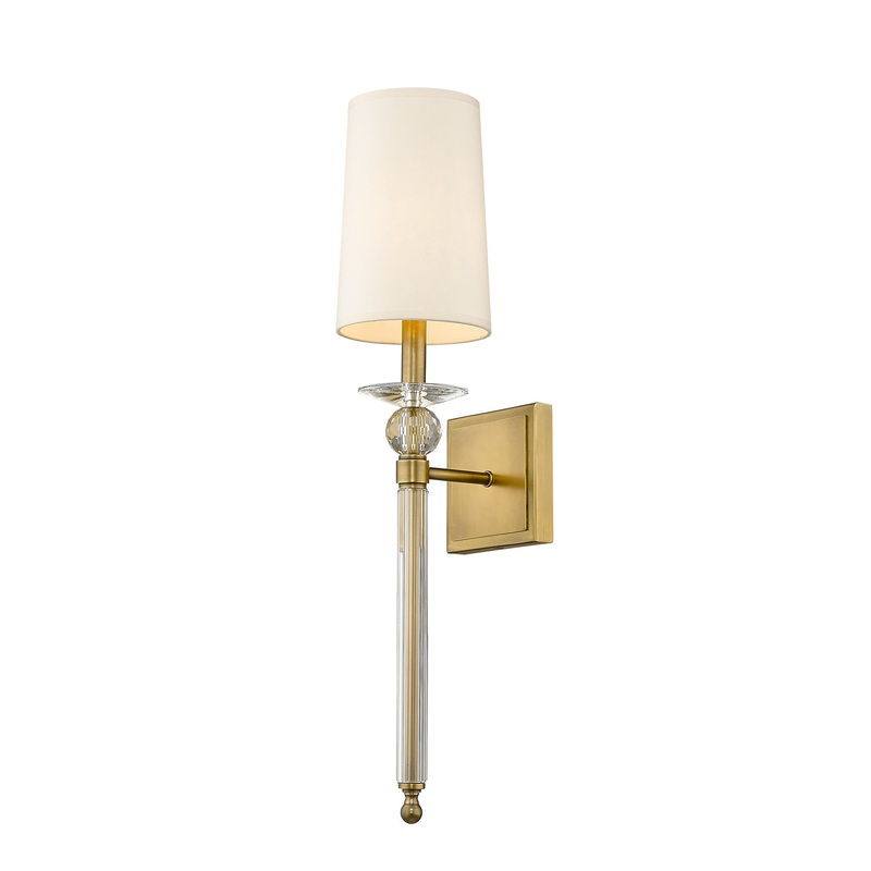 Z-Lite 804-1S-RB Ava One Light Wall Sconce, Rubbed Brass
