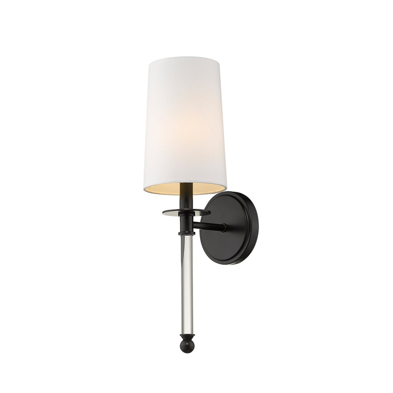 Z-Lite 808-1S-MB Mila One Light Wall Sconce, Matte Black