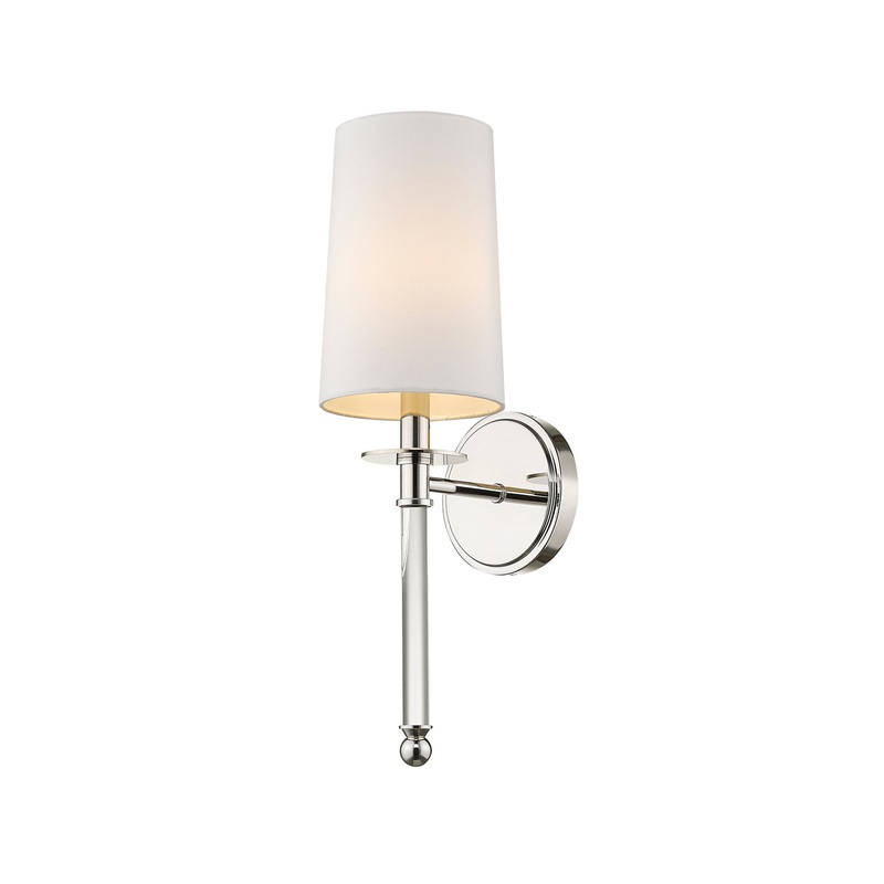Z-Lite 808-1S-PN Mila One Light Wall Sconce, Polished Nickel