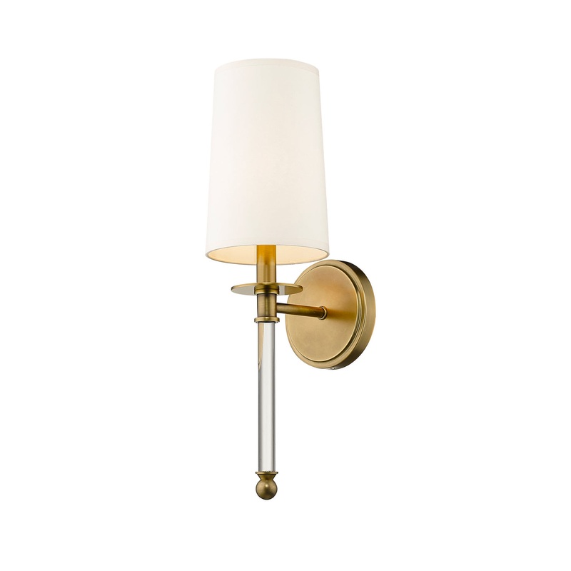 Z-Lite 808-1S-RB Mila One Light Wall Sconce, Rubbed Brass
