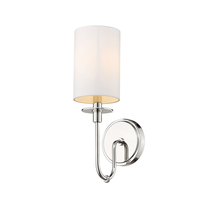Z-Lite 809-1S-PN Ella One Light Wall Sconce, Polished Nickel